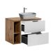 Conjunto mueble lavabo individual 2 nichos y columna Adriel 80 Conjunto mueble lavabo individual 2 nichos y columna Adriel 80 Blanco