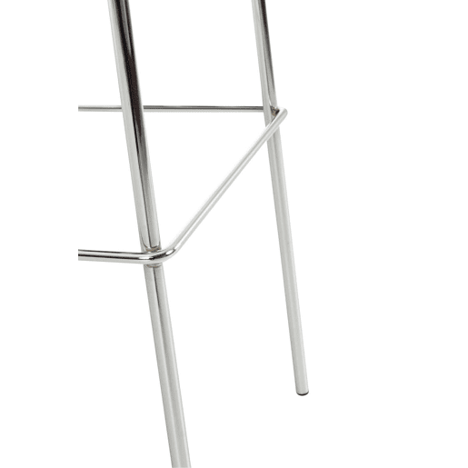 Taburete de bar Hover de tela con base de cuatro patas Crema 48X43X100 cm
