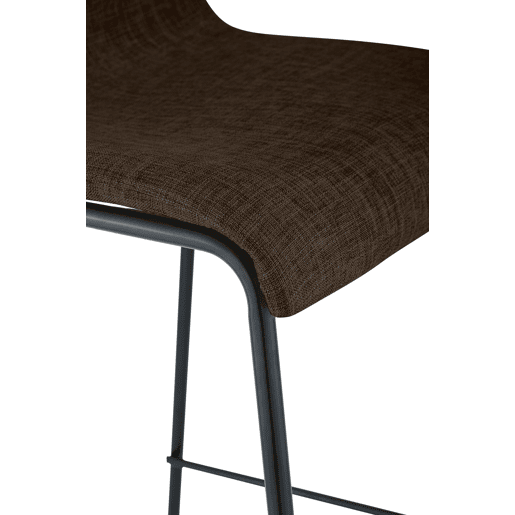 Taburete de bar Hover de tela con base de cuatro patas Marrón 48X43X100 cm
