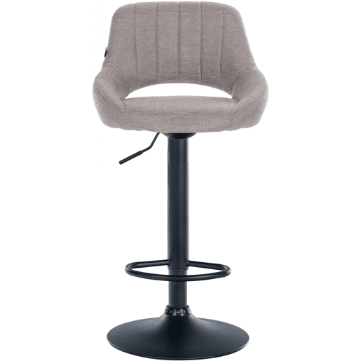 Taburete de bar Milet tapizado en tela Gris 48X47X85 cm