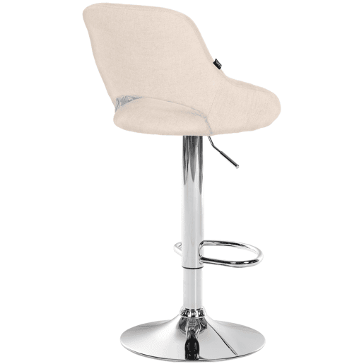 Taburete de bar Milet tapizado en tela Crema 48X47X85 cm