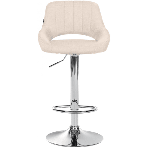 Taburete de bar Milet tapizado en tela Crema 48X47X85 cm