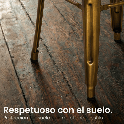 Taburete de bar de metal Mason Dorado 43X44X96 cm