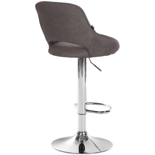 Taburete de bar Milet tapizado en tela Gris oscuro 48X47X85 cm