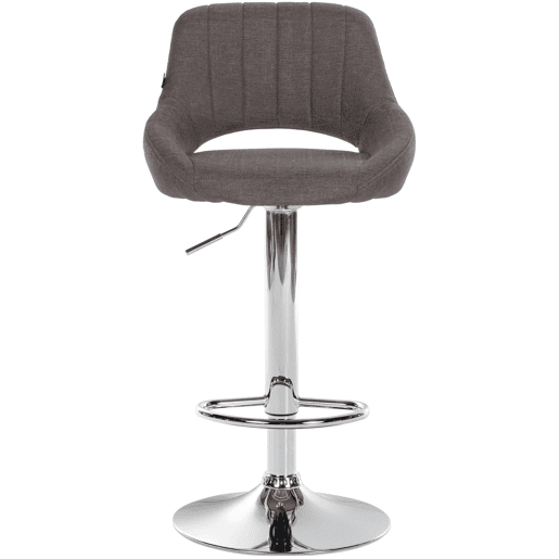 Taburete de bar Milet tapizado en tela Gris oscuro 48X47X85 cm