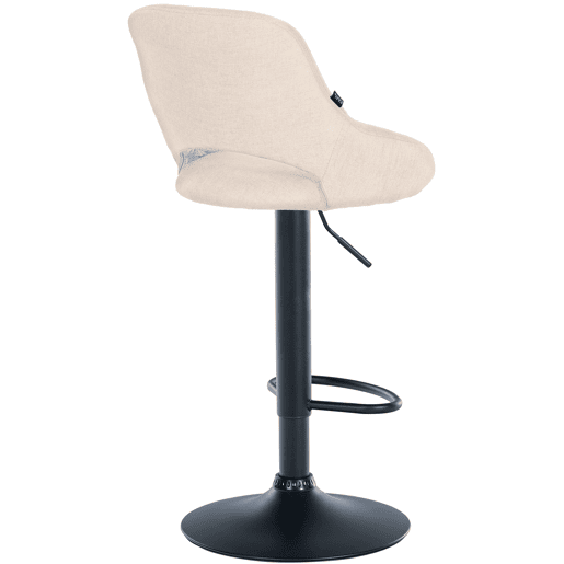 Taburete de bar Milet tapizado en tela Crema 48X47X85 cm