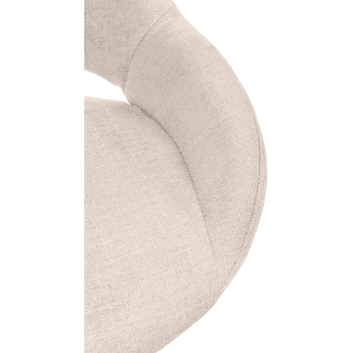 Taburete de bar Milet tapizado en tela Crema 48X47X85 cm