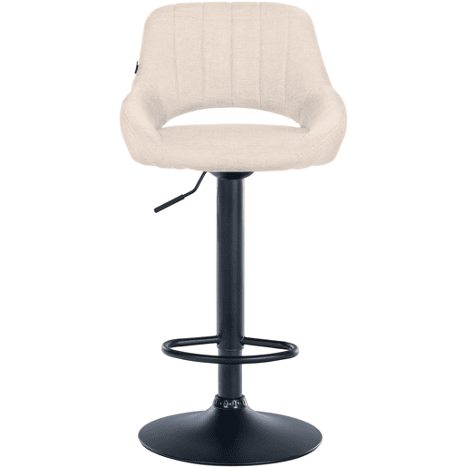 Taburete de bar Milet tapizado en tela Crema 48X47X85 cm