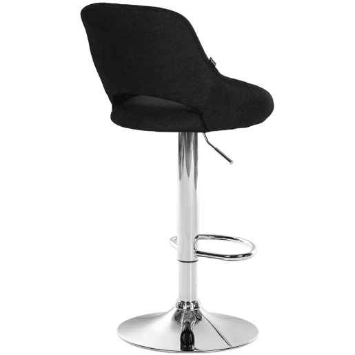 Taburete de bar Milet tapizado en tela Negro 48X47X85 cm