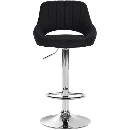 Taburete de bar Milet tapizado en tela Negro 48X47X85 cm