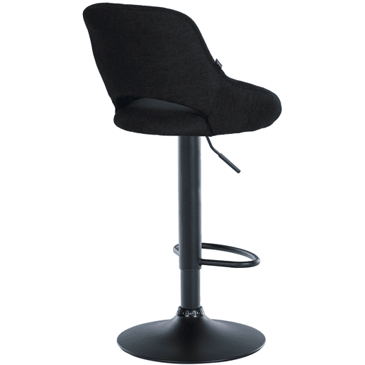 Taburete de bar Milet tapizado en tela Negro 48X47X85 cm
