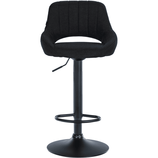 Taburete de bar Milet tapizado en tela Negro 48X47X85 cm