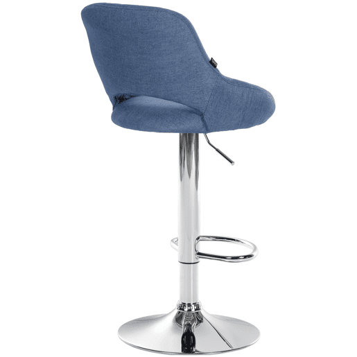 Taburete de bar Milet tapizado en tela Azul 48X47X85 cm