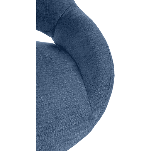 Taburete de bar Milet tapizado en tela Azul 48X47X85 cm