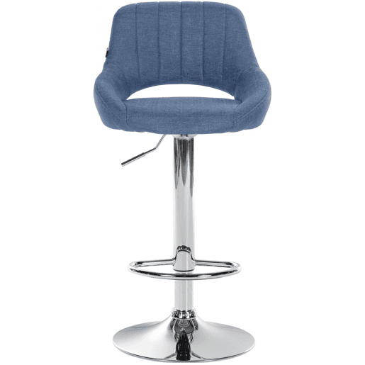 Taburete de bar Milet tapizado en tela Azul 48X47X85 cm