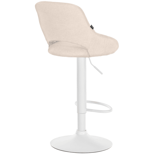 Taburete de bar Milet tapizado en tela Crema 48X47X85 cm