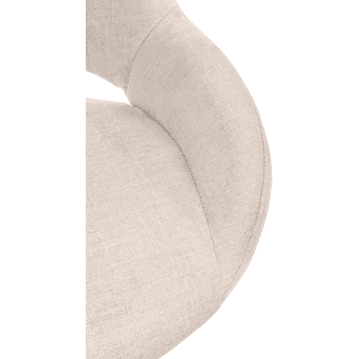 Taburete de bar Milet tapizado en tela Crema 48X47X85 cm