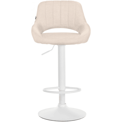 Taburete de bar Milet tapizado en tela Crema 48X47X85 cm