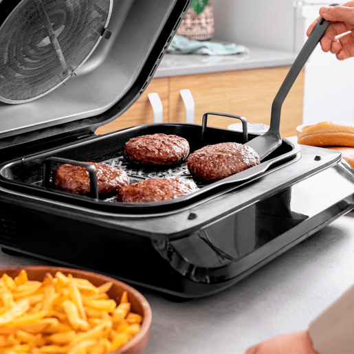 Cecotec Fritadeira de ar de 2400 W com 6 modos de cozedura e 4 posições de grelhador.