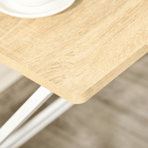 HOMCOM Secretária Dobrável Mesa de Estúdio com Prateleira Superior Estilo Moderno para Sala de Estar Escritório Dormitório 81,5x70x84 cm Madeira e Branco