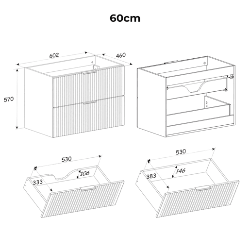 Conjunto móvel lavatório duplo 120cm e coluna Gaia Madeira Conjunto móvel lavatório duplo 120cm e coluna Gaia Madeira