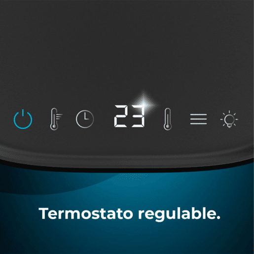Cecotec Aquecedor cerâmico de mesa com 1500 W, função Oscilação, ecrã digital, termóstato ajustável e 3 modos de funcionamento.