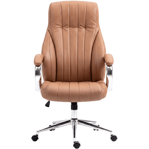 Silla de oficina Wigan Cuero auténtico Marrón claro 76X73X120 cm