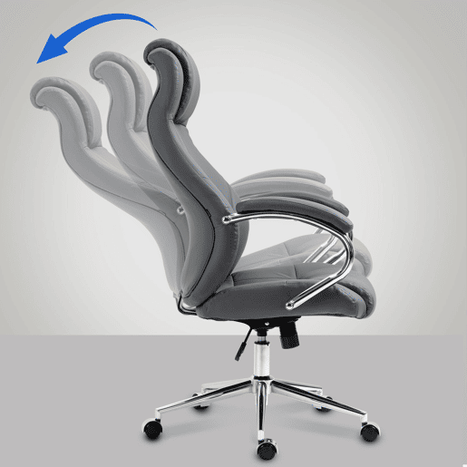 Silla de oficina Salford de cuero auténtico Gris 79X64X120 cm