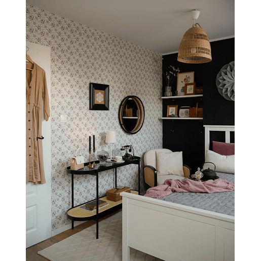 Espelho DAKSA 60 cm 60 cm Rattan Preto