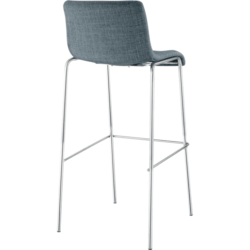 Juego de 2 taburetes de bar Hover, tela, base de cuatro patas Azul 48X43X100 cm