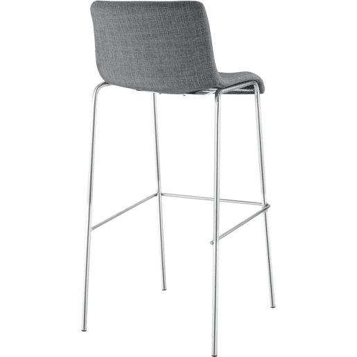 Juego de 2 taburetes de bar Hover, tela, base de cuatro patas Gris claro 48X43X100 cm