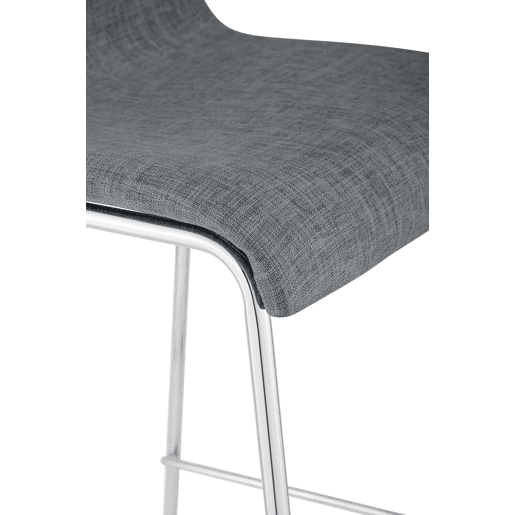 Juego de 2 taburetes de bar Hover, tela, base de cuatro patas Gris claro 48X43X100 cm
