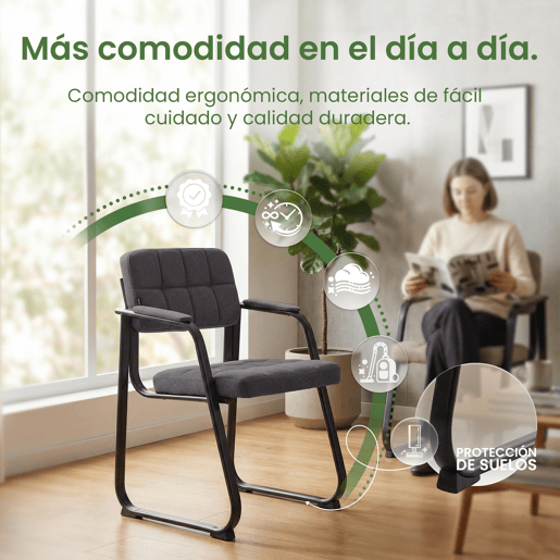 Silla de Visita Canada B de Tela Gris oscuro 58X59X84 cm