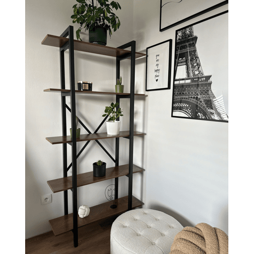 Estante com 5 prateleiras DARBY 180 cm Castanho escuro