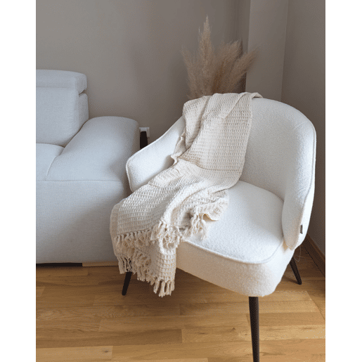 Manta MALU Algodão 125 x 150 cm Creme claro