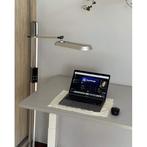 Secretária de pé ajustável eletricamente DESTINES CinzentoBranco 120 cm 72 cm