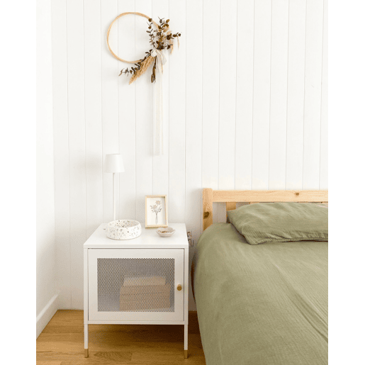 Mesa de cabeceira OSSETT Metal Branco