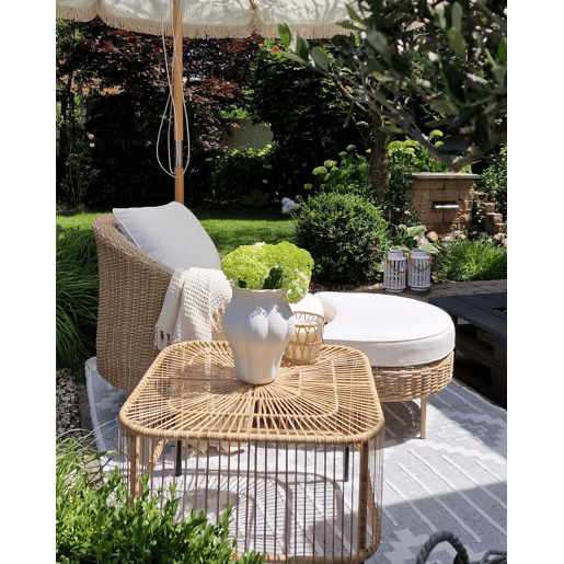Mesa de centro de jardim CESENATICO Rattan Natural Mesa de centro de jardim CESENATICO Rattan Natural