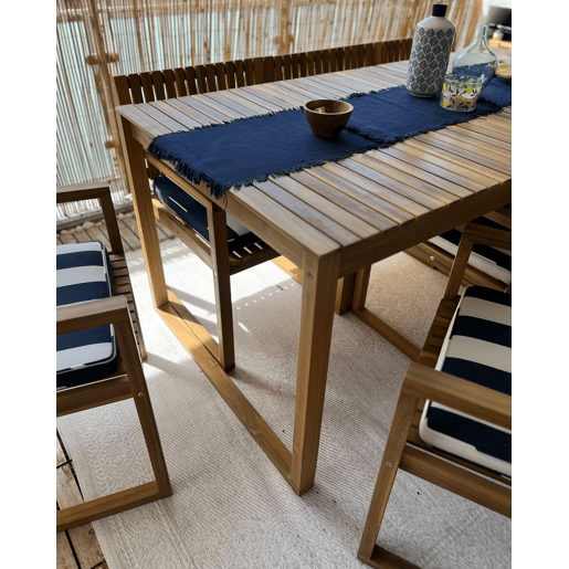 Conjunto de 8 almofadas de cadeira para jardim SASSARI 46 x 46 cm Azul marinho