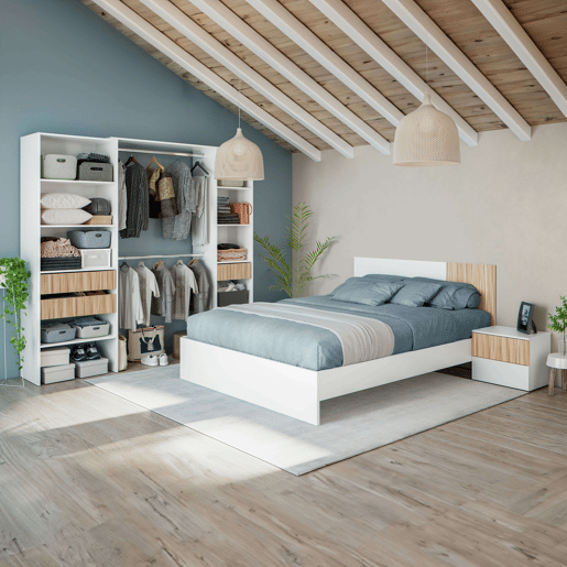 Cama Ethna Blanco Artik (Blanco Mate) 196 x 39 x 166 cm Cama Ethna Blanco Artik (Blanco Mate) 196 x 39 x 166 cm