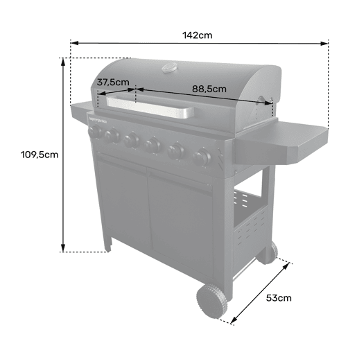 Barbecue a gás IZALCO - 6 queimadores 15kW