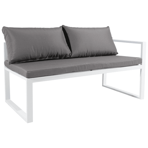 Conjunto de jardín ajustable IBIZA tela gris 7 plazas - aluminio blanco