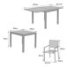 Conjunto de jardín extensible LAMPEDUSA de 8 plazas en textileno Conjunto de jardín extensible LAMPEDUSA de 8 plazas en textileno Blanco/ Gris