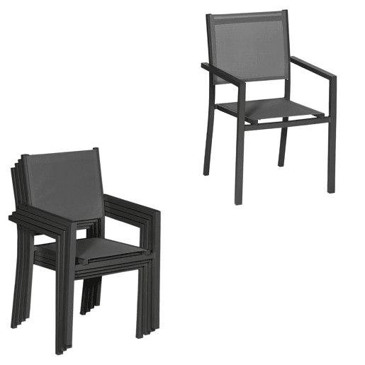Conjunto de jardín extensible VENEZIA 180-300 en textileno gris 10 plazas - aluminio antracita