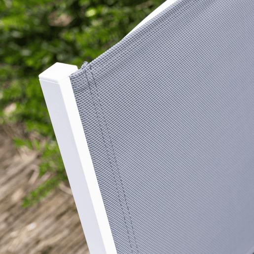 Conjunto de jardín extensible VENEZIA 180-300 en textileno gris 10 plazas - aluminio blanco
