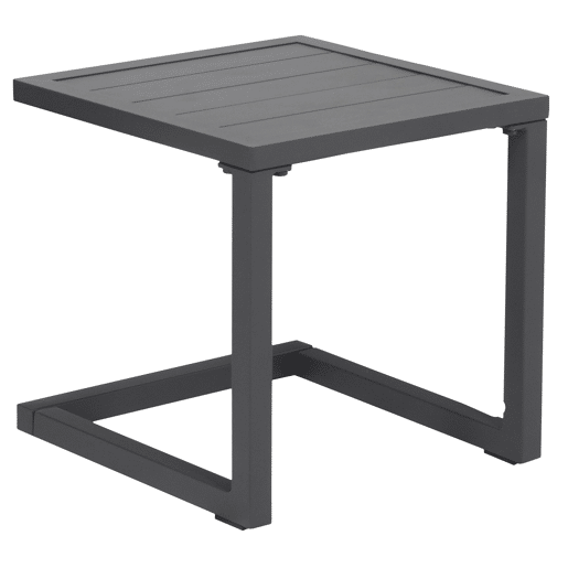 BARBADOS espreguiçadeira e mesa lateral em textileno preto - alumínio cinzento antracite BARBADOS espreguiçadeira e mesa lateral em textileno preto - alumínio cinzento antracite
