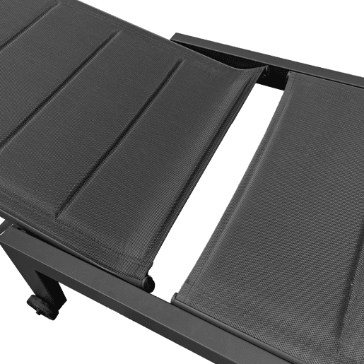 BARBADOS espreguiçadeira e mesa lateral em textileno preto - alumínio cinzento antracite BARBADOS espreguiçadeira e mesa lateral em textileno preto - alumínio cinzento antracite