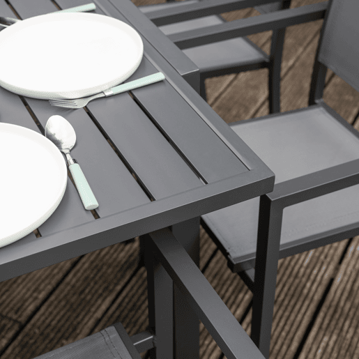 VENEZIA Conjunto de móveis extensíveis de jardinagem em cinzento 140200 - antracite de alumínio