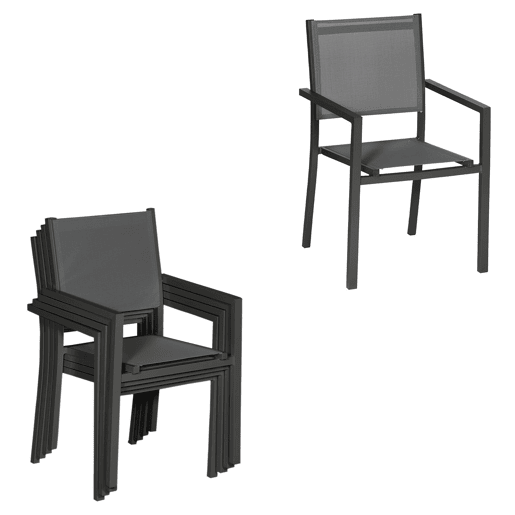 VENEZIA Conjunto de móveis extensíveis de jardinagem em cinzento 140200 - antracite de alumínio