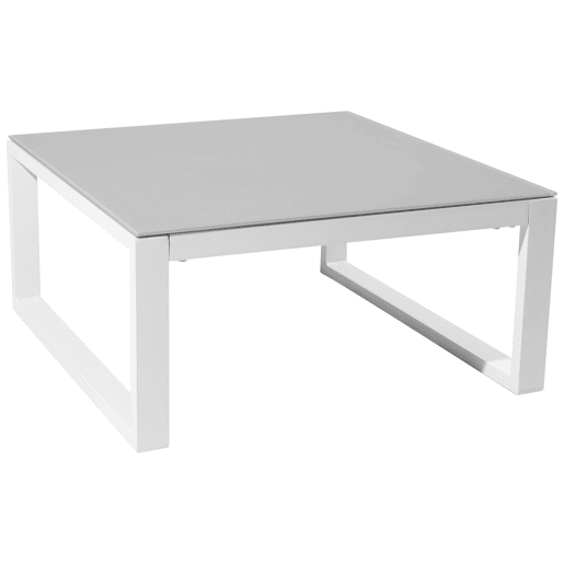 IBIZA mobiliário modular de jardim em tecido azul 4 lugares - alumínio branco